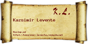 Kazsimir Levente névjegykártya